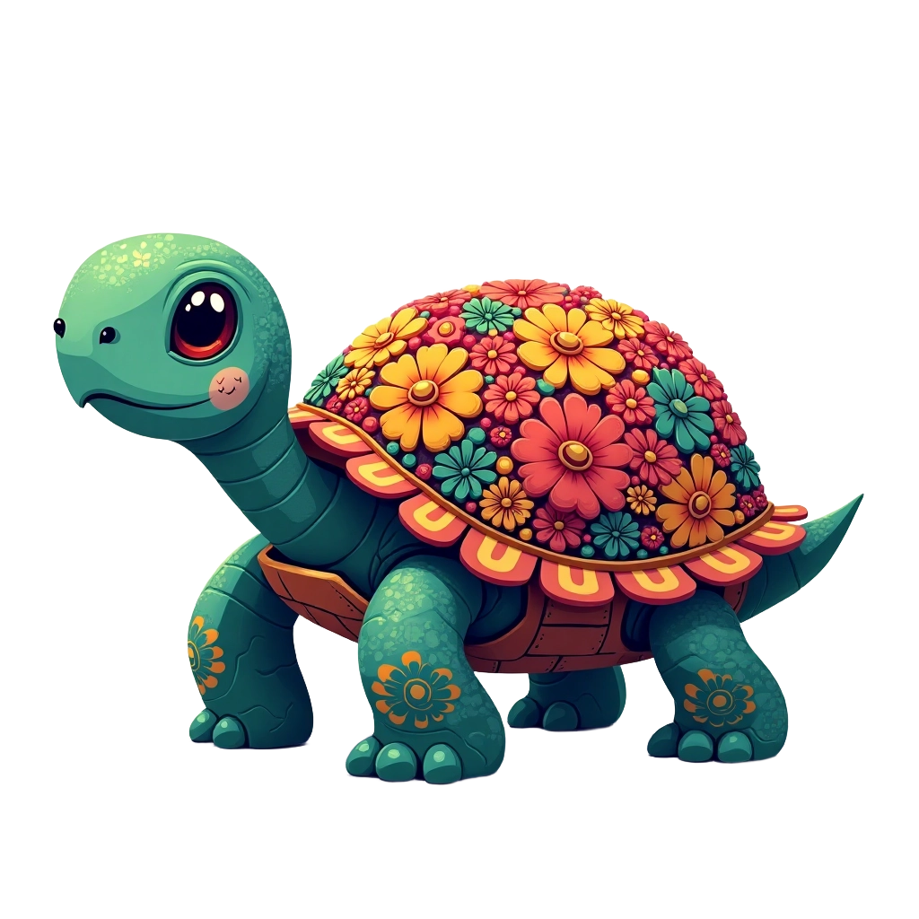 Floral Fantasy Turtle